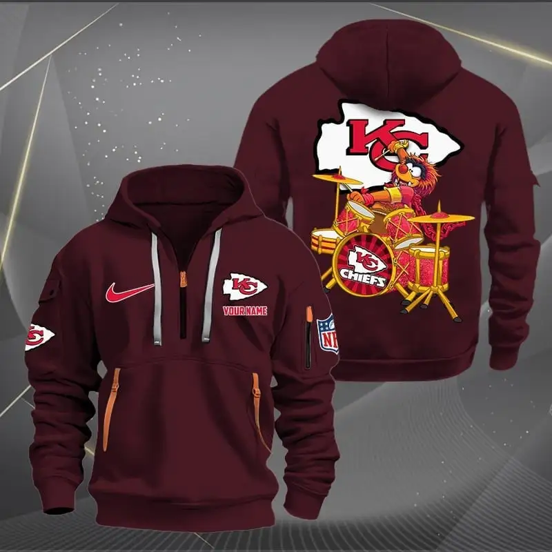 Kansas City Chiefs Premium Personalized Quarter Zip Hoodie AZBTCQZH000018 - Famjoys Kansas City Chiefs Premium Personalized Quarter Zip Hoodie AZBTCQZH000018 - Famjoys