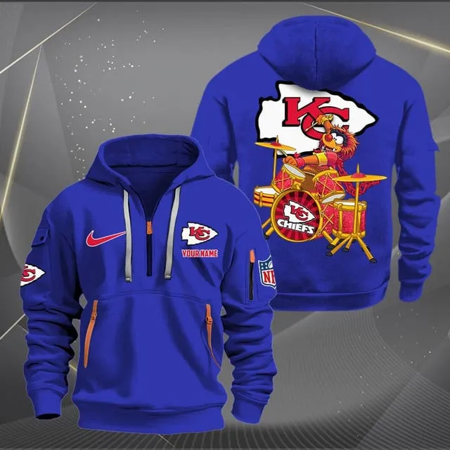 Kansas City Chiefs Premium Personalized Quarter Zip Hoodie AZBTCQZH000018 - Famjoys Kansas City Chiefs Premium Personalized Quarter Zip Hoodie AZBTCQZH000018 - Famjoys