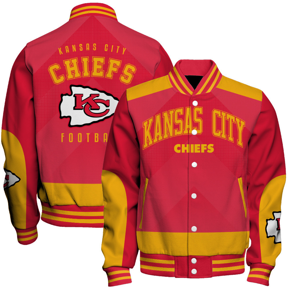 Kansas City Chiefs - Stay Ahead Of The Trend Unisex Varsity Jacket - Famjoys Kansas City Chiefs - Stay Ahead Of The Trend Unisex Varsity Jacket - Famjoys