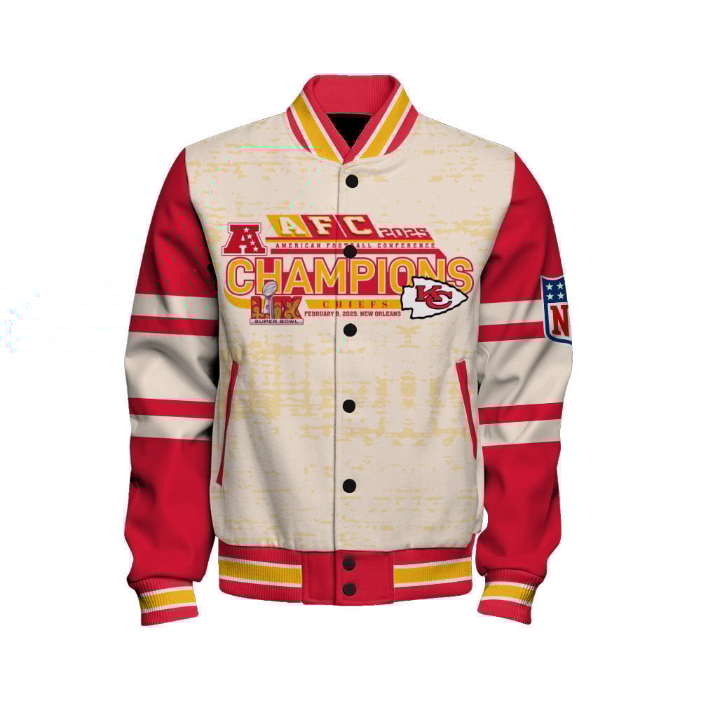 Kansas City Chiefs Super Bowl 2025 Wear The Legacy Varsity Jacket - Famjoys Kansas City Chiefs Super Bowl 2025 Wear The Legacy Varsity Jacket - Famjoys