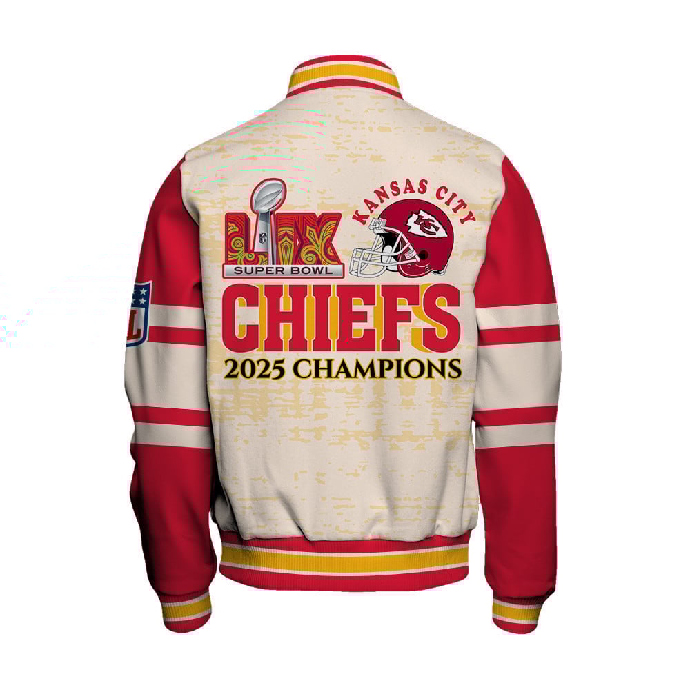 Kansas City Chiefs Super Bowl 2025 Wear The Legacy Varsity Jacket - Famjoys Kansas City Chiefs Super Bowl 2025 Wear The Legacy Varsity Jacket - Famjoys