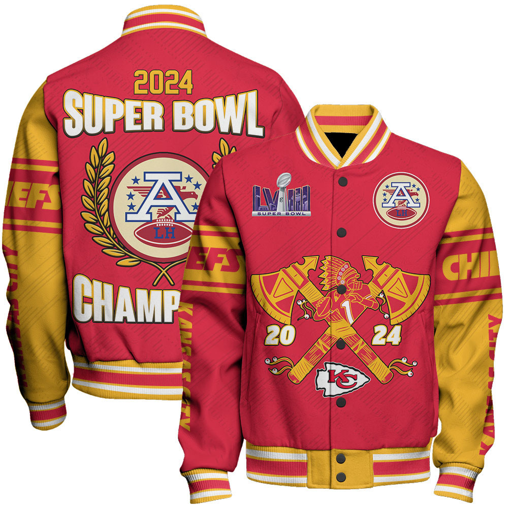 Kansas City Chiefs Super Bowl Champions Unisex Varsity Jacket SFAT V21 - Famjoys Kansas City Chiefs Super Bowl Champions Unisex Varsity Jacket SFAT V21 - Famjoys