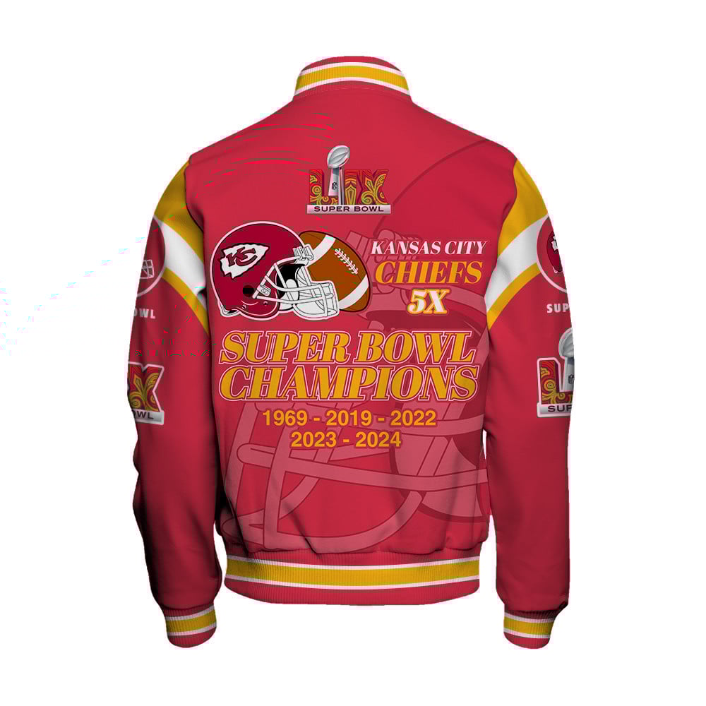 Kansas City Chiefs Super Bowl LIX 2025 Make History Varsity Jacket - Famjoys Kansas City Chiefs Super Bowl LIX 2025 Make History Varsity Jacket - Famjoys