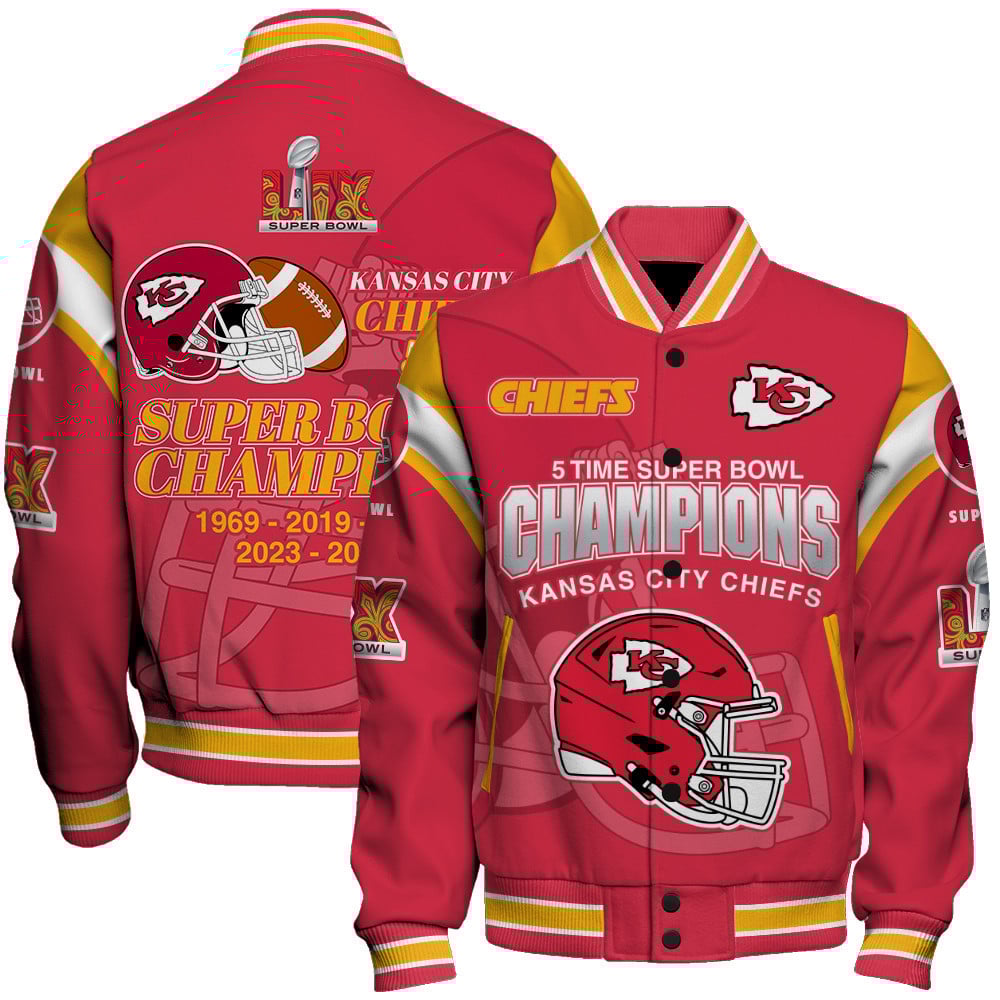 Kansas City Chiefs Super Bowl LIX 2025 Make History Varsity Jacket - Famjoys Kansas City Chiefs Super Bowl LIX 2025 Make History Varsity Jacket - Famjoys