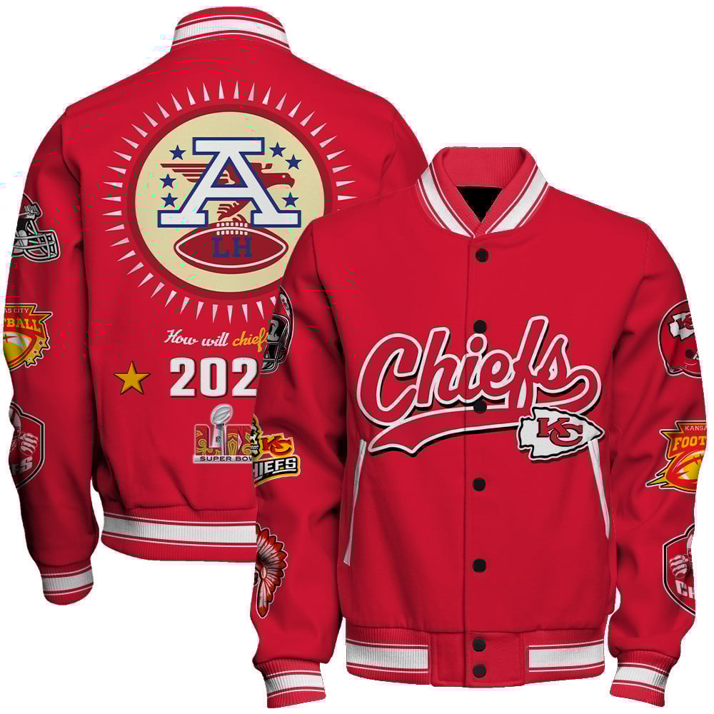 Kansas City Chiefs Super Bowl LIX Celebrate The Champions Varsity Jacket - Famjoys Kansas City Chiefs Super Bowl LIX Celebrate The Champions Varsity Jacket - Famjoys