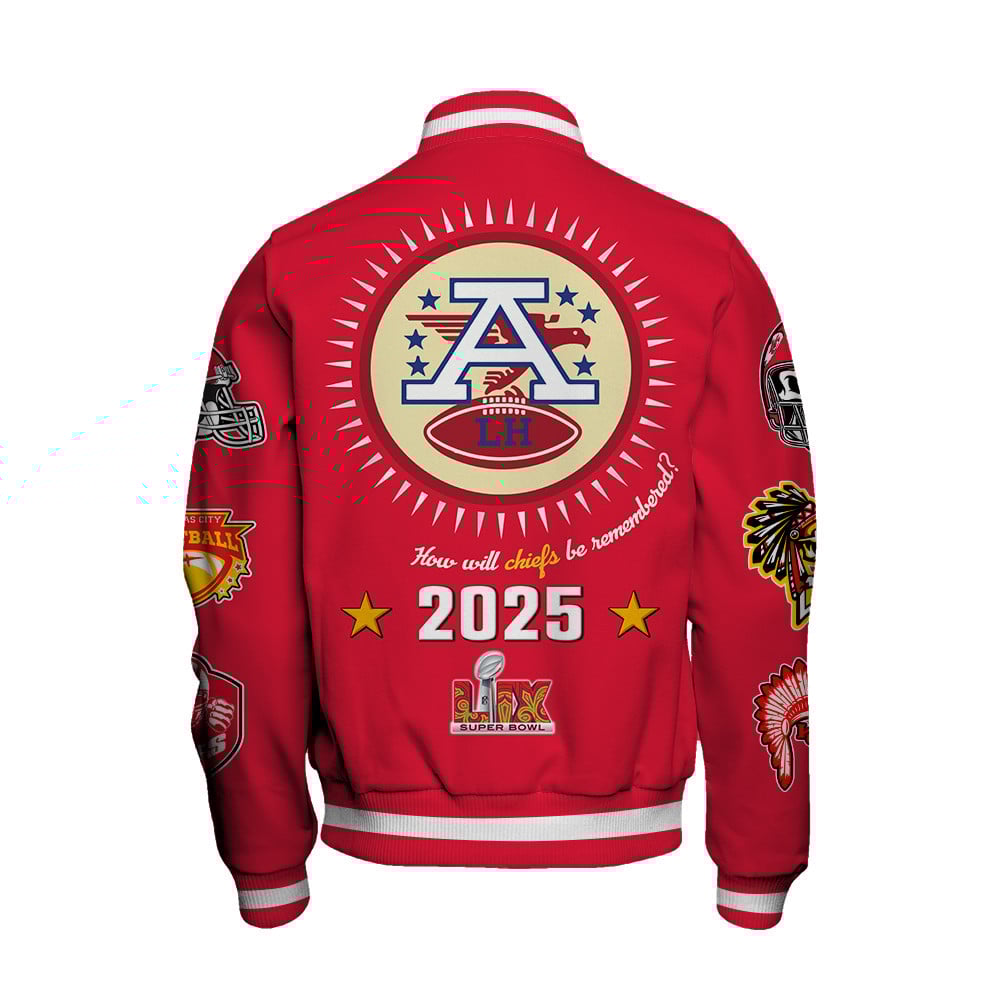 Kansas City Chiefs Super Bowl LIX Celebrate The Champions Varsity Jacket - Famjoys Kansas City Chiefs Super Bowl LIX Celebrate The Champions Varsity Jacket - Famjoys