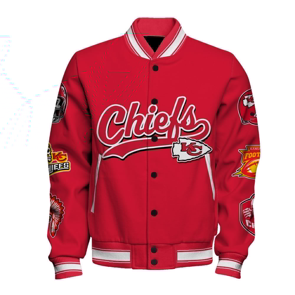 Kansas City Chiefs Super Bowl LIX Celebrate The Champions Varsity Jacket - Famjoys Kansas City Chiefs Super Bowl LIX Celebrate The Champions Varsity Jacket - Famjoys