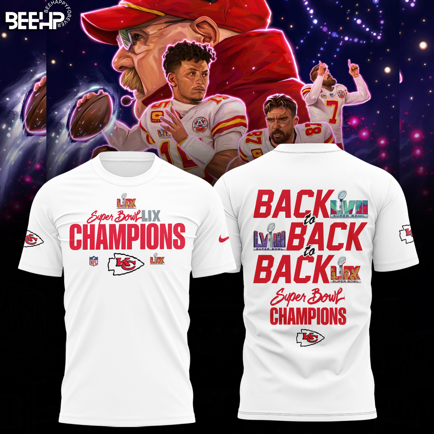 Kansas City Chiefs Super Bowl LIX Champions Shirt - Famjoys Kansas City Chiefs Super Bowl LIX Champions Shirt - Famjoys