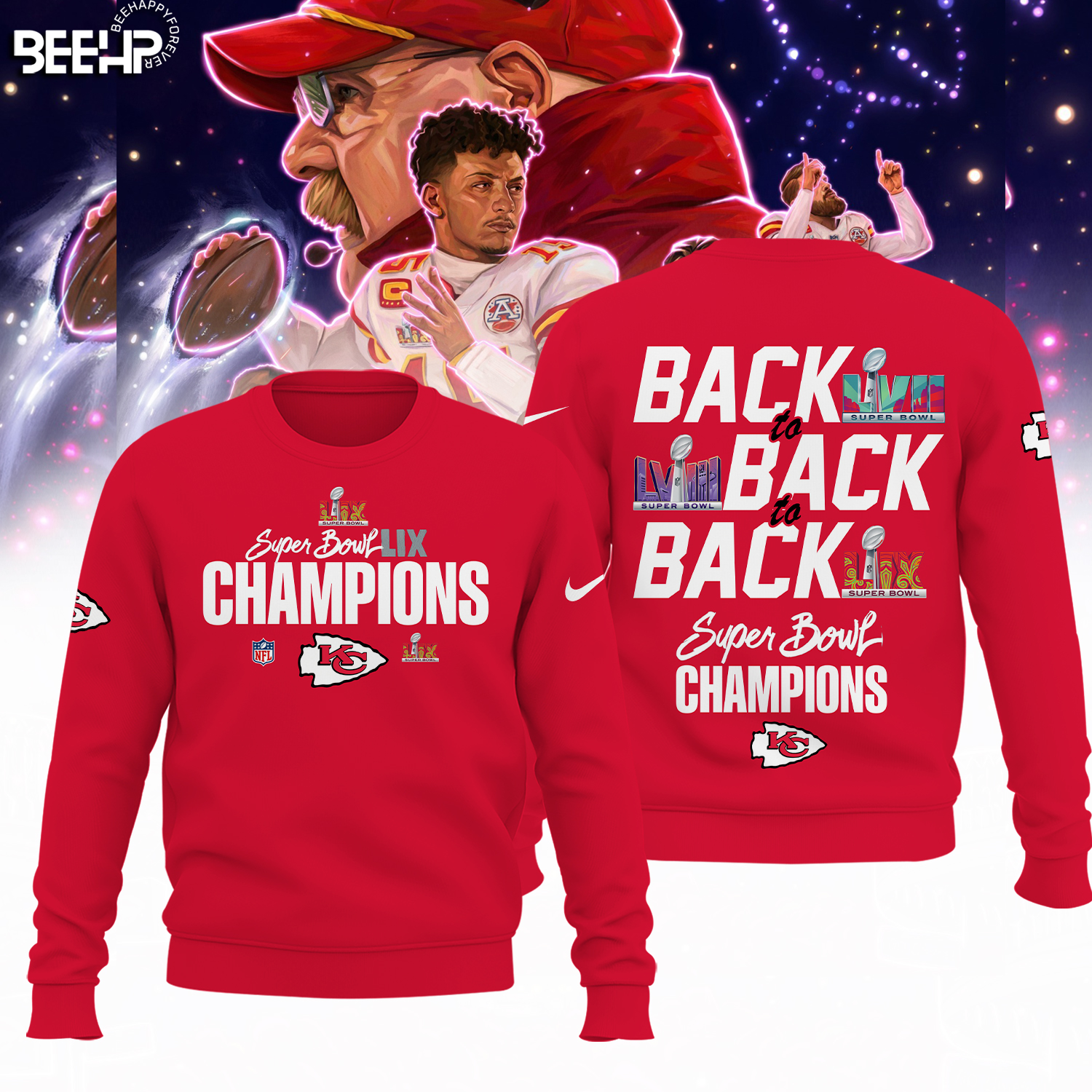 Kansas City Chiefs Super Bowl LIX Champions Shirt - Famjoys Kansas City Chiefs Super Bowl LIX Champions Shirt - Famjoys