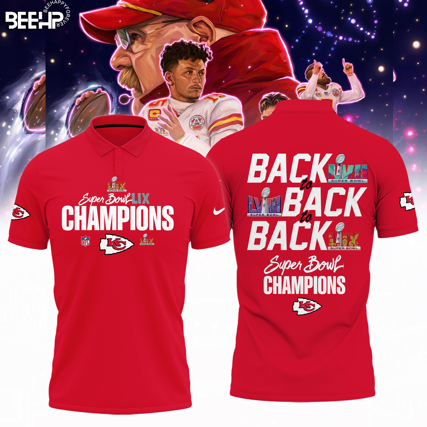 Kansas City Chiefs Super Bowl LIX Champions Shirt - Famjoys Kansas City Chiefs Super Bowl LIX Champions Shirt - Famjoys