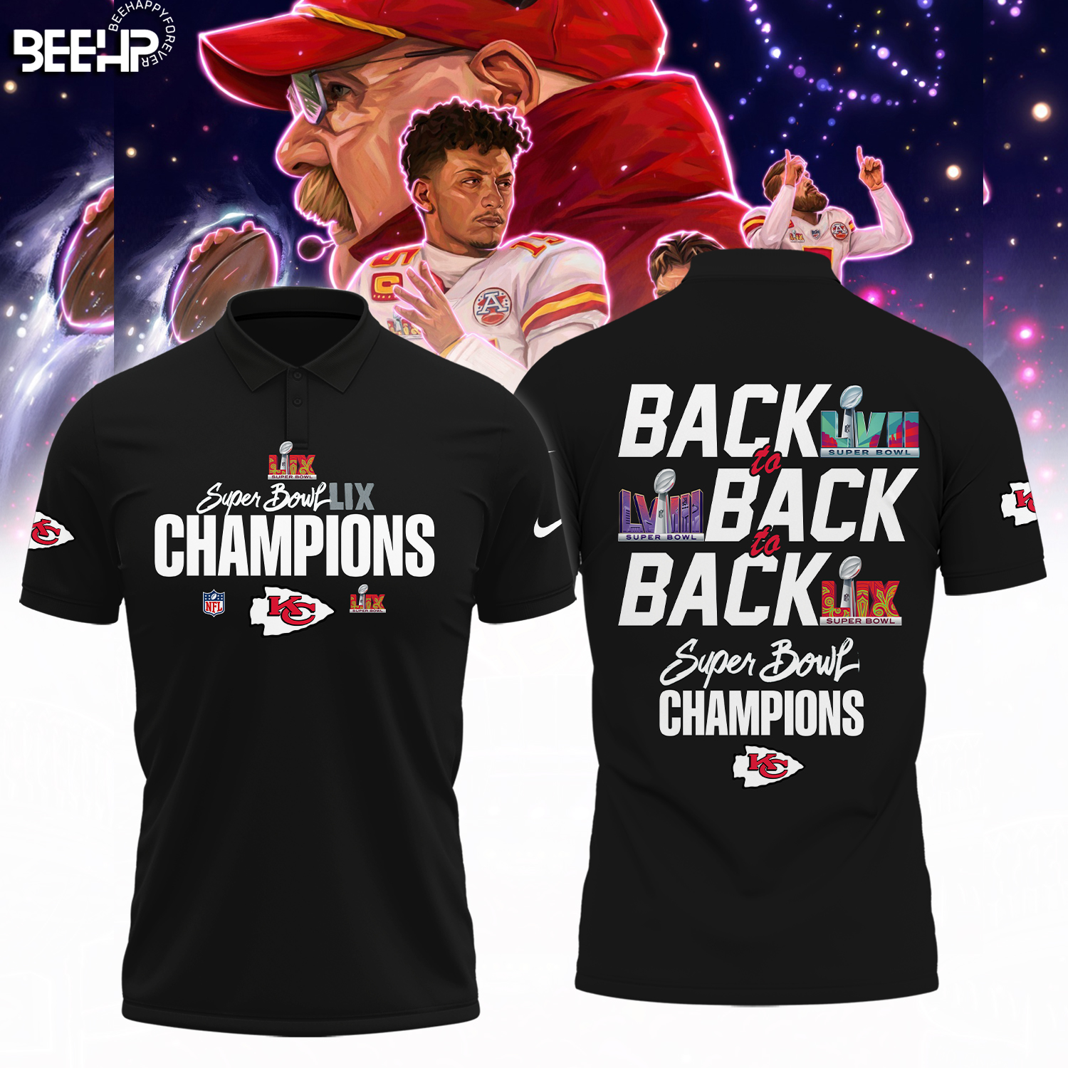 Kansas City Chiefs Super Bowl LIX Champions Shirt - Famjoys Kansas City Chiefs Super Bowl LIX Champions Shirt - Famjoys