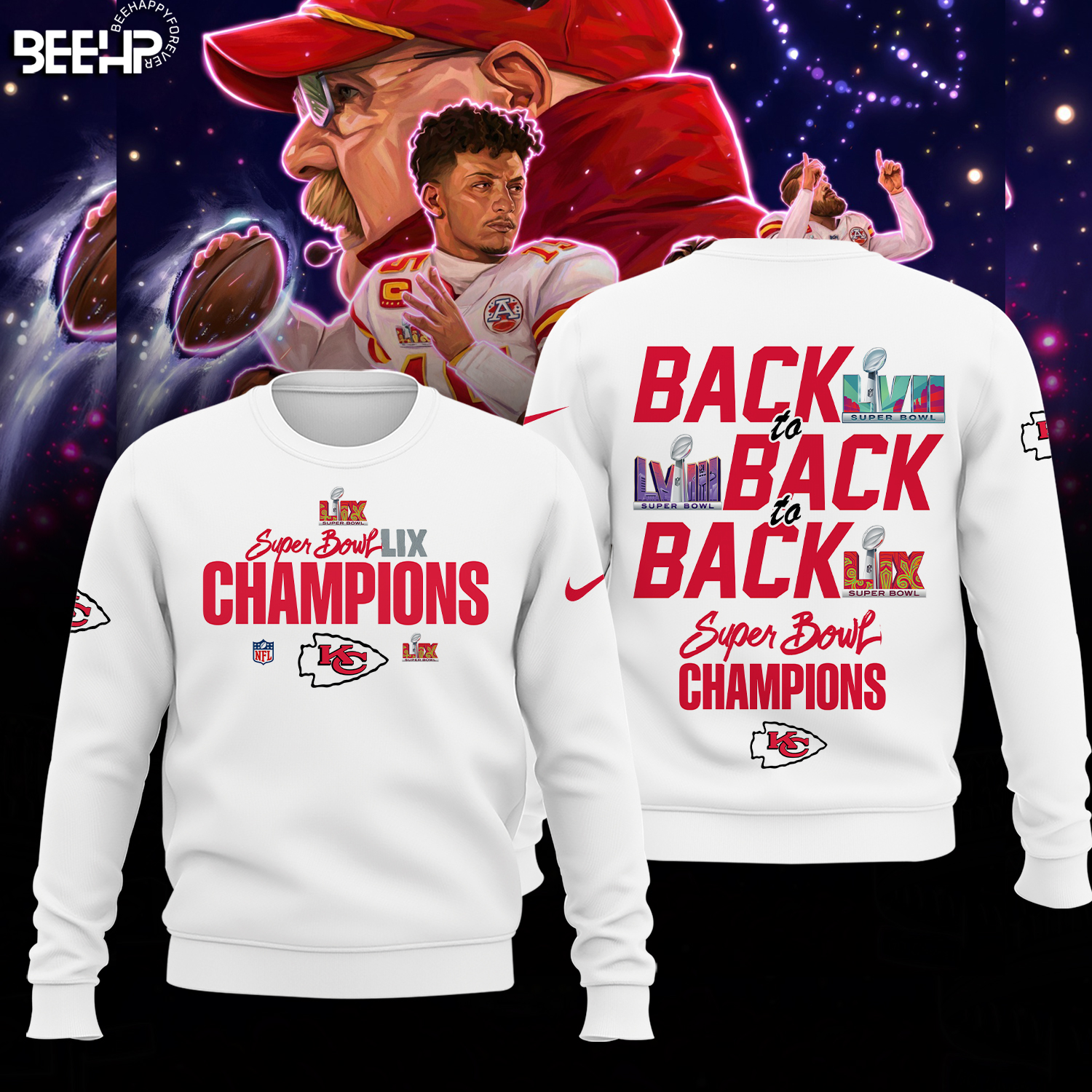 Kansas City Chiefs Super Bowl LIX Champions Shirt - Famjoys Kansas City Chiefs Super Bowl LIX Champions Shirt - Famjoys