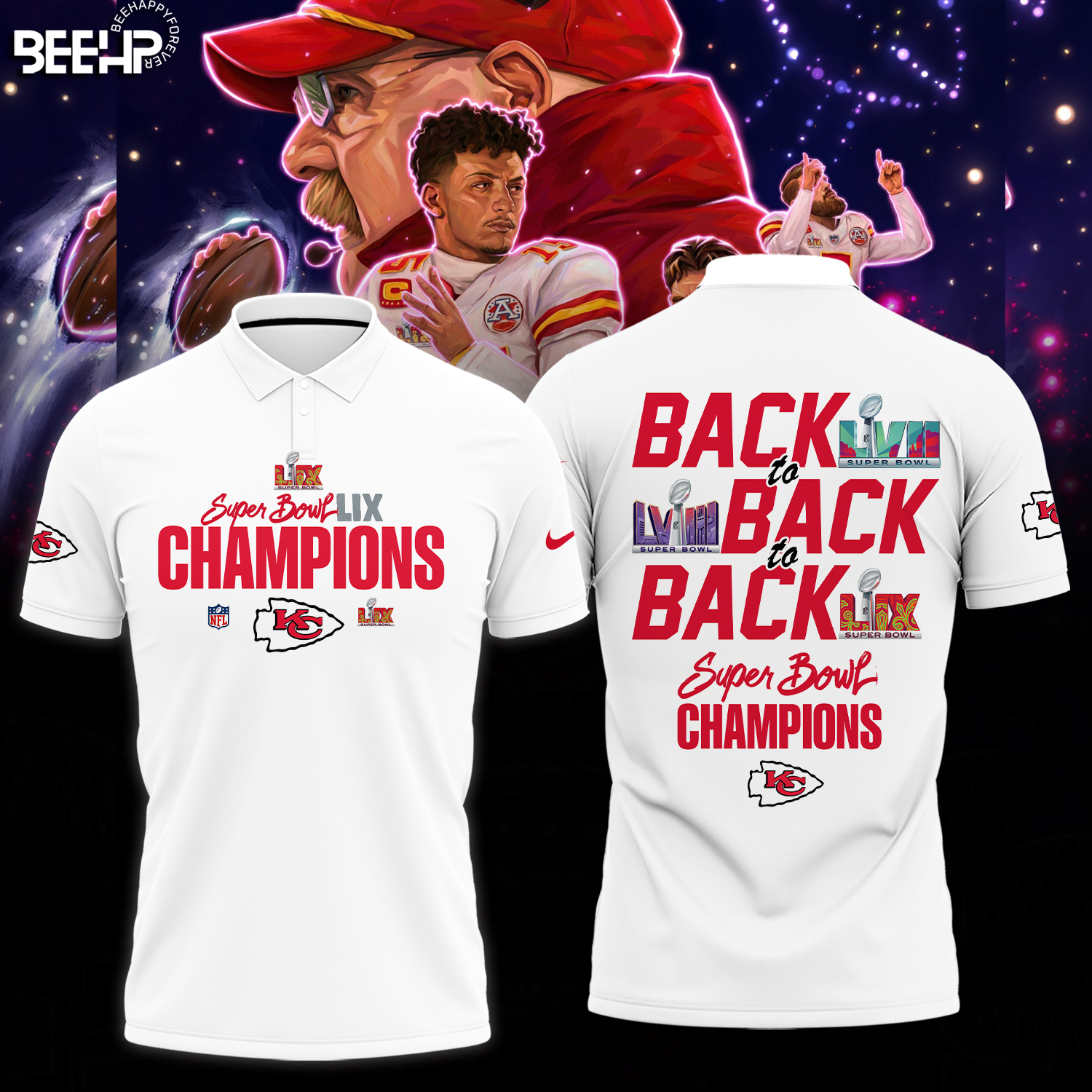 Kansas City Chiefs Super Bowl LIX Champions Shirt - Famjoys Kansas City Chiefs Super Bowl LIX Champions Shirt - Famjoys
