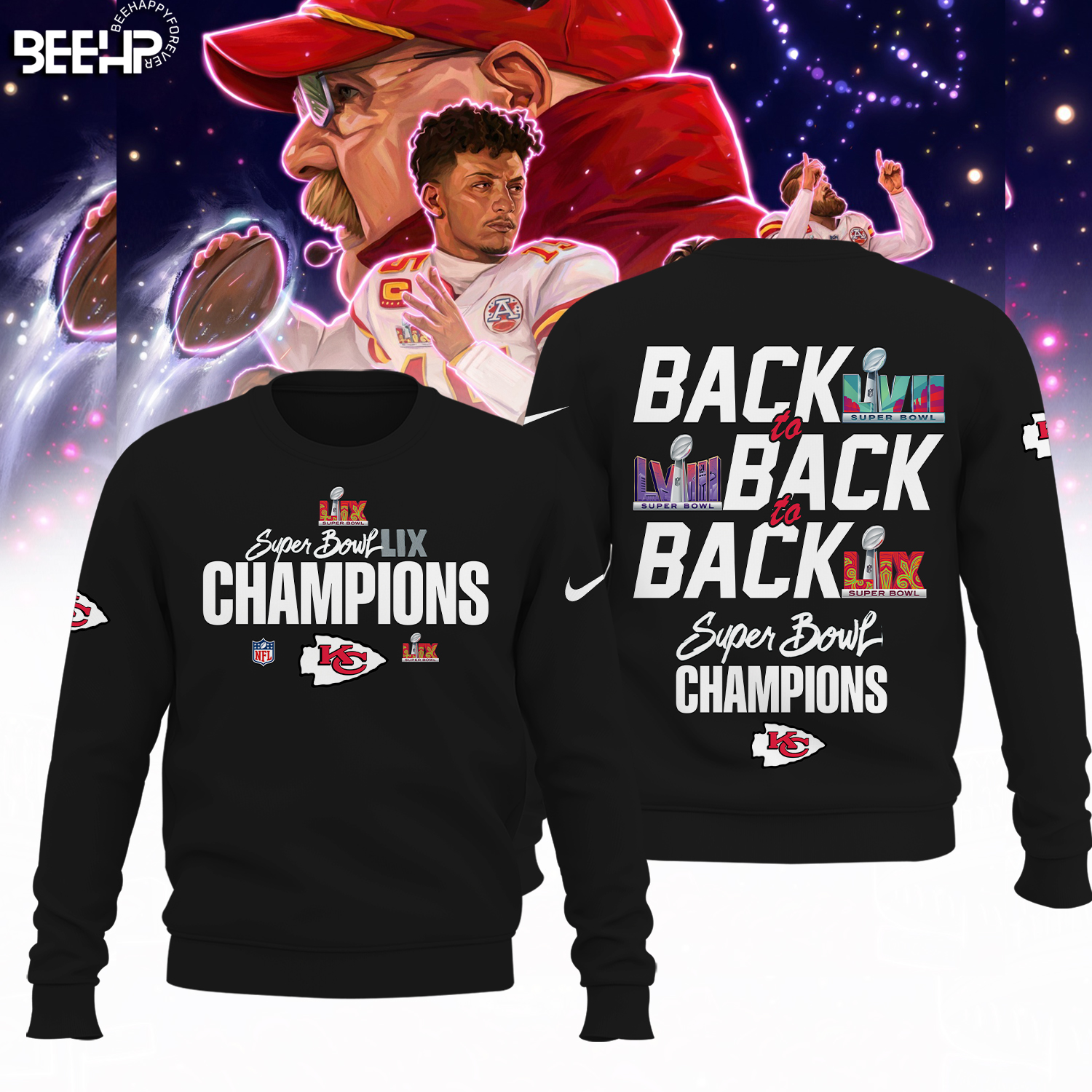 Kansas City Chiefs Super Bowl LIX Champions Shirt - Famjoys Kansas City Chiefs Super Bowl LIX Champions Shirt - Famjoys