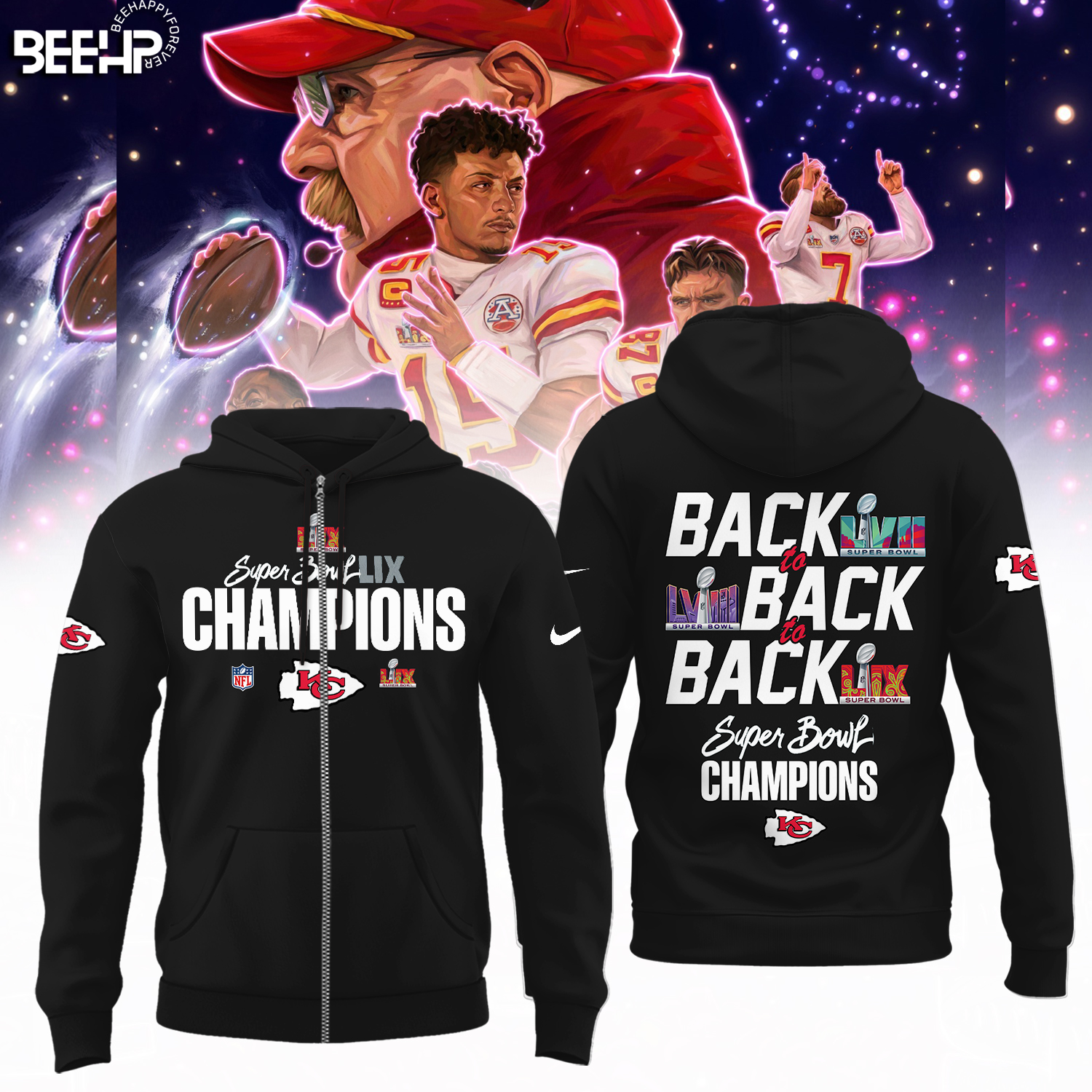 Kansas City Chiefs Super Bowl LIX Champions Shirt - Famjoys Kansas City Chiefs Super Bowl LIX Champions Shirt - Famjoys