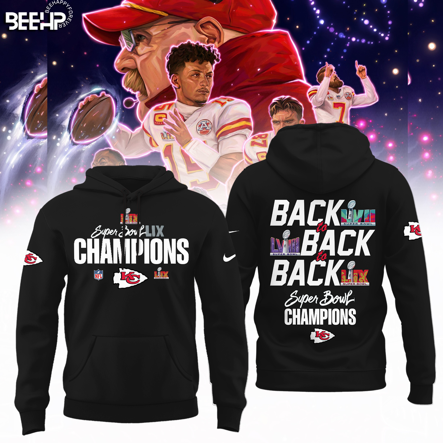 Kansas City Chiefs Super Bowl LIX Champions Shirt - Famjoys Kansas City Chiefs Super Bowl LIX Champions Shirt - Famjoys