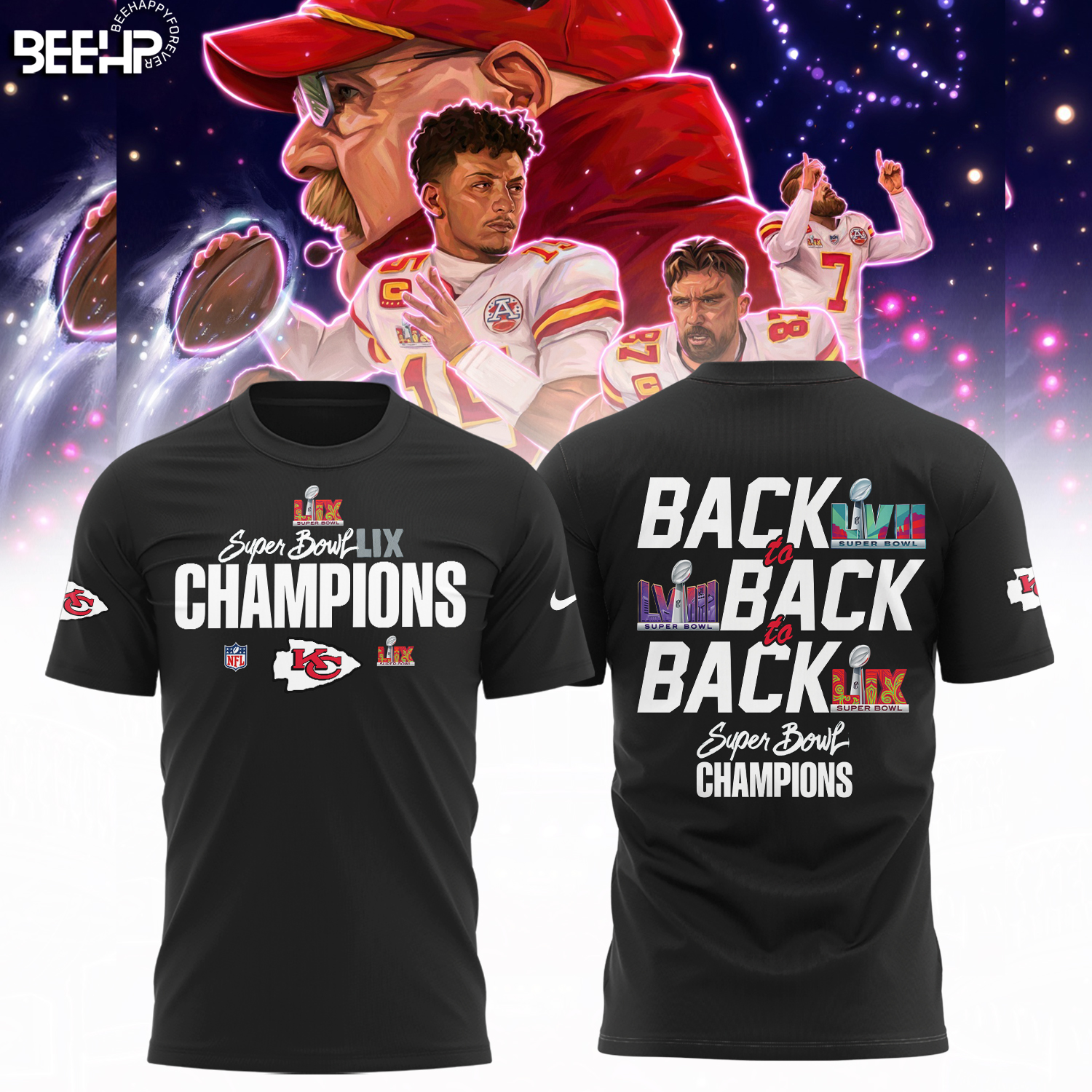 Kansas City Chiefs Super Bowl LIX Champions Shirt - Famjoys Kansas City Chiefs Super Bowl LIX Champions Shirt - Famjoys