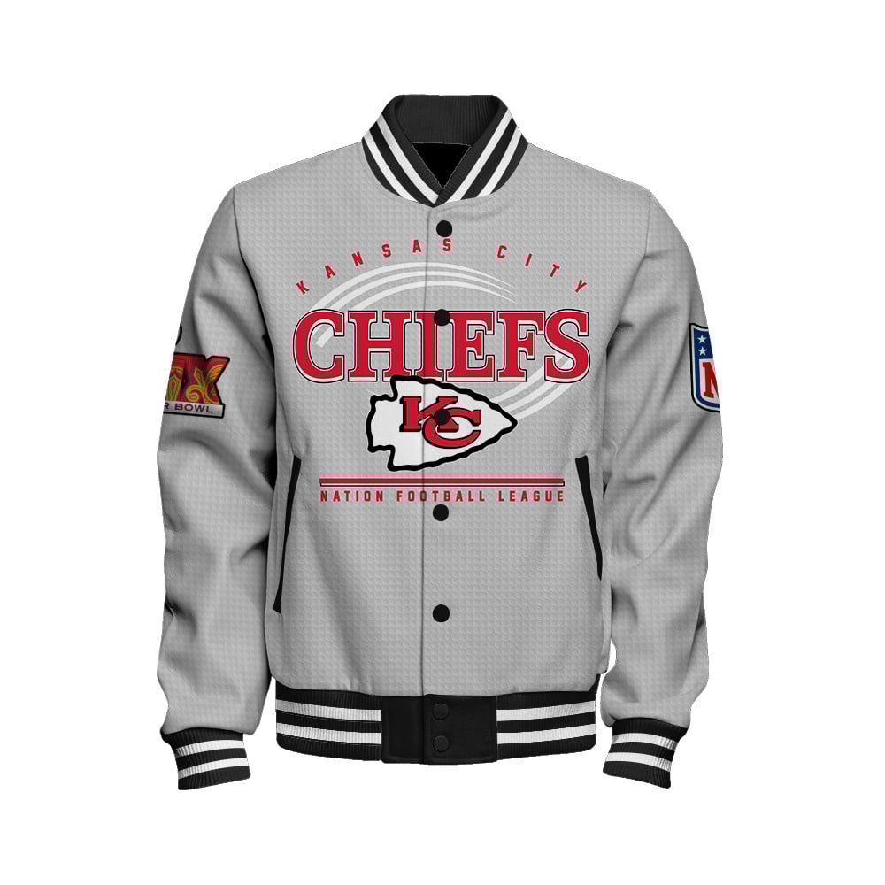 Kansas City Chiefs Super Bowl LIX Glory Varsity Jacket - Famjoys Kansas City Chiefs Super Bowl LIX Glory Varsity Jacket - Famjoys