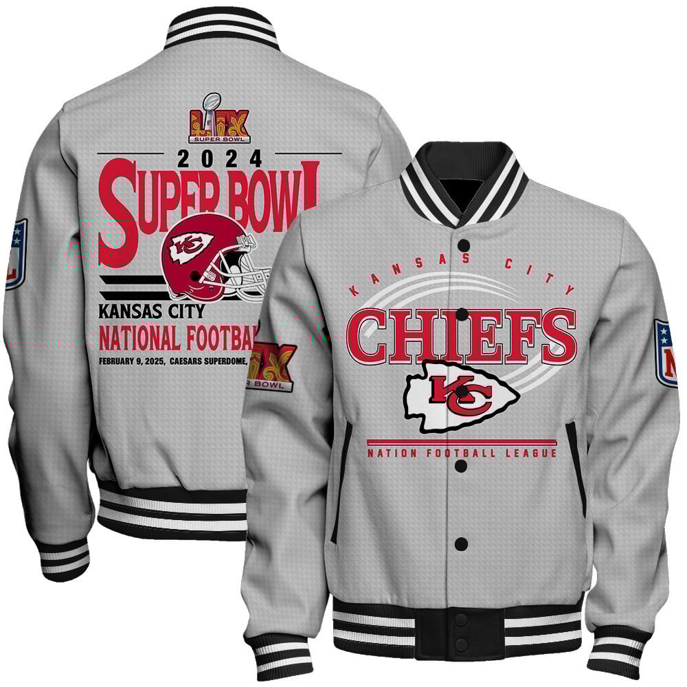 Kansas City Chiefs Super Bowl LIX Glory Varsity Jacket - Famjoys Kansas City Chiefs Super Bowl LIX Glory Varsity Jacket - Famjoys