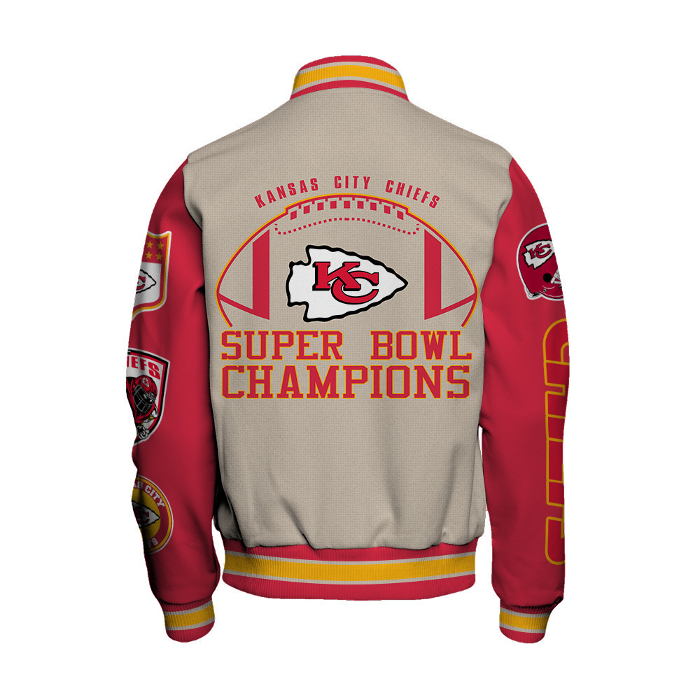 Kansas City Chiefs Super Bowl LIX Lead The Way Varsity Jacket - Famjoys Kansas City Chiefs Super Bowl LIX Lead The Way Varsity Jacket - Famjoys