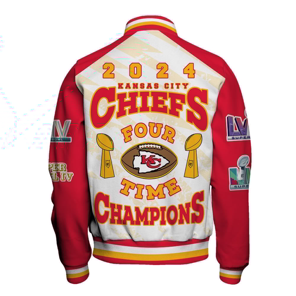 Kansas City Chiefs Super Bowl LVIII Unisex Varsity Jacket SFAT V9 - Famjoys Kansas City Chiefs Super Bowl LVIII Unisex Varsity Jacket SFAT V9 - Famjoys