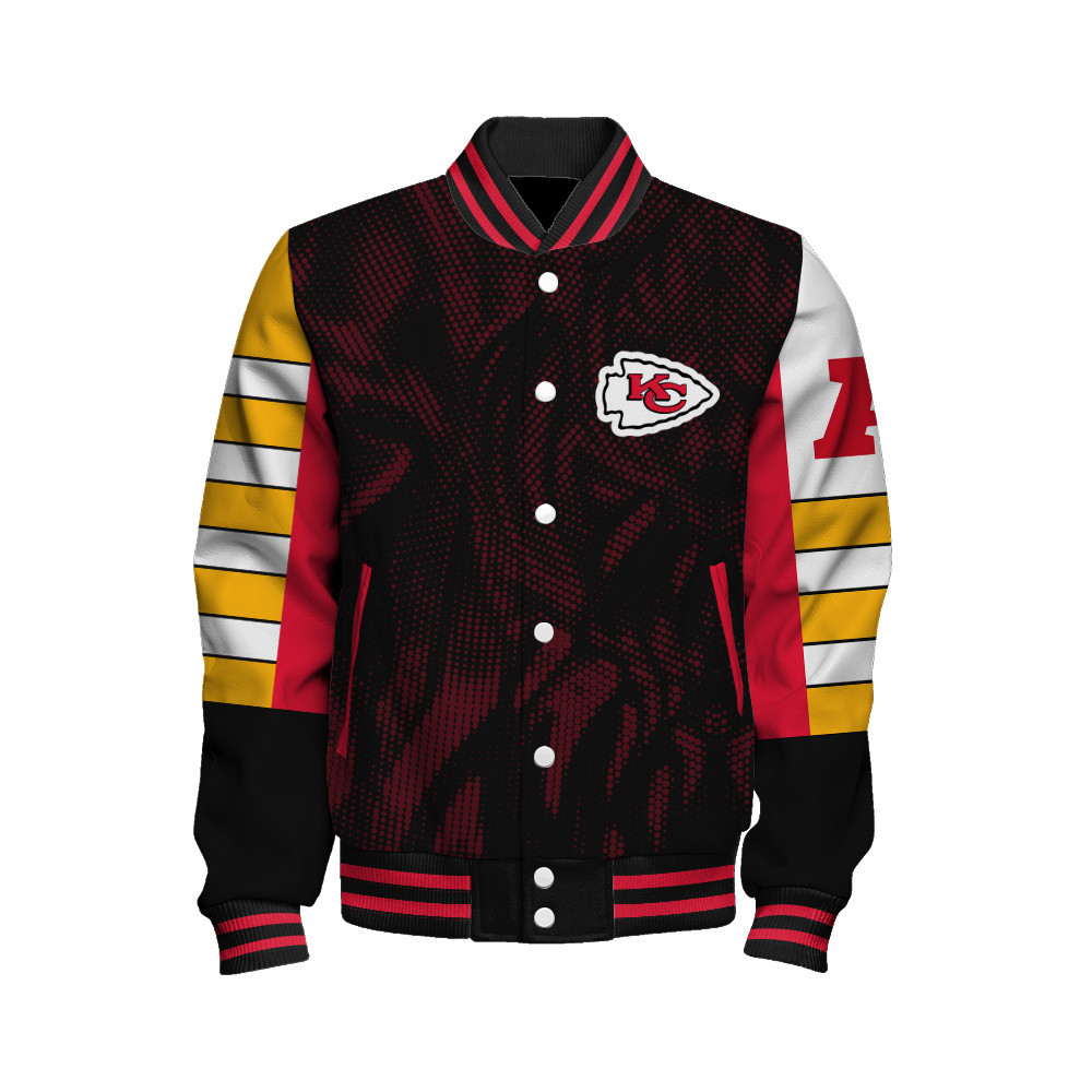 Kansas City Chiefs - Wear Your Passion Unisex Varsity Jacket - Famjoys Kansas City Chiefs - Wear Your Passion Unisex Varsity Jacket - Famjoys