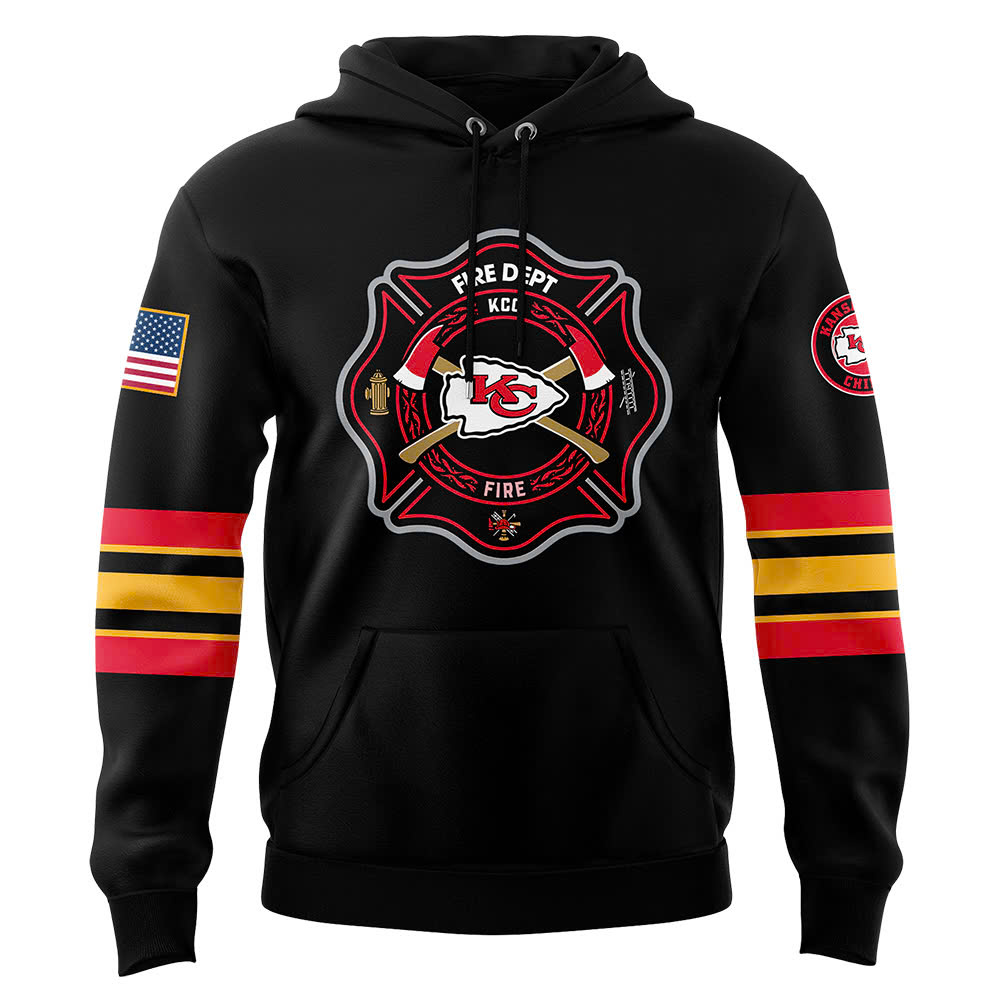Kansas City Chiefs x Firefighter Appreciation Night Premium Pullover Hoodie - Famjoys Kansas City Chiefs x Firefighter Appreciation Night Premium Pullover Hoodie - Famjoys