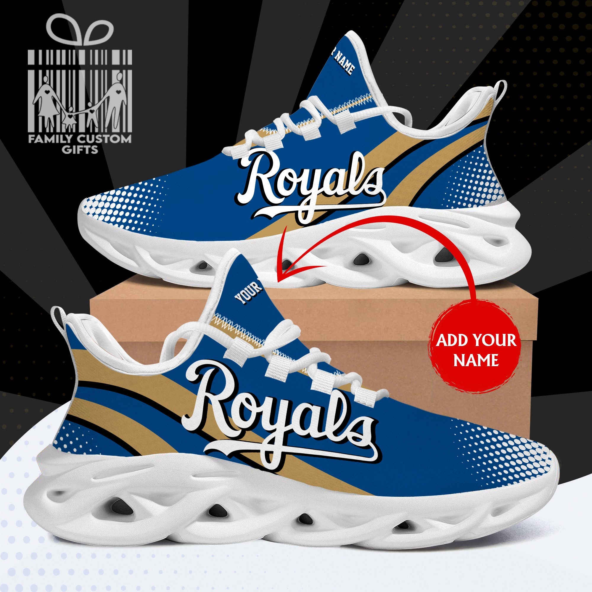 Kansas City Royals Custom Baseball Personalized Max Soul Sneakers Running Sport Shoes for Men Women - Famjoys Kansas City Royals Custom Baseball Personalized Max Soul Sneakers Running Sport Shoes for Men Women - Famjoys