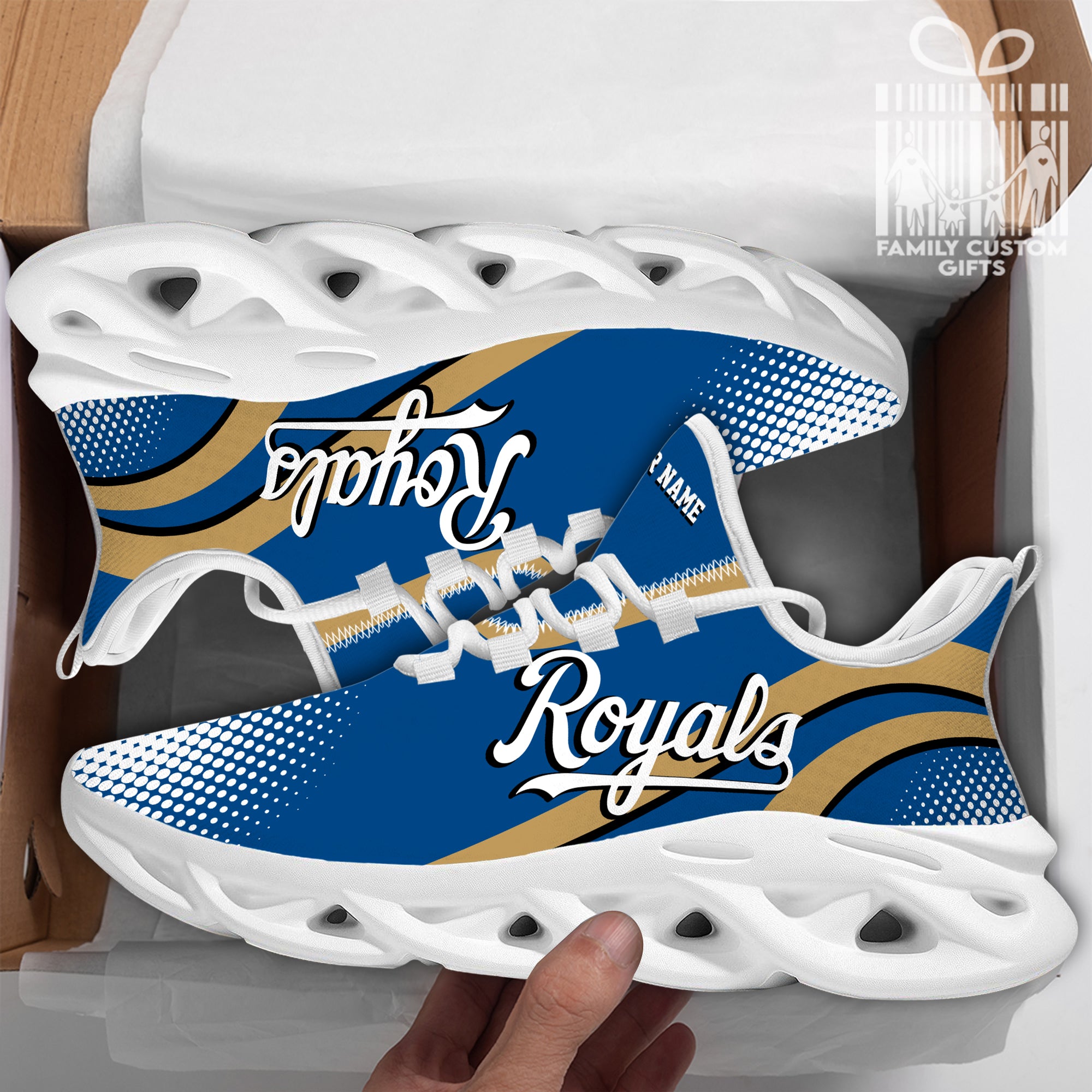 Kansas City Royals Custom Baseball Personalized Max Soul Sneakers Running Sport Shoes for Men Women - Famjoys Kansas City Royals Custom Baseball Personalized Max Soul Sneakers Running Sport Shoes for Men Women - Famjoys