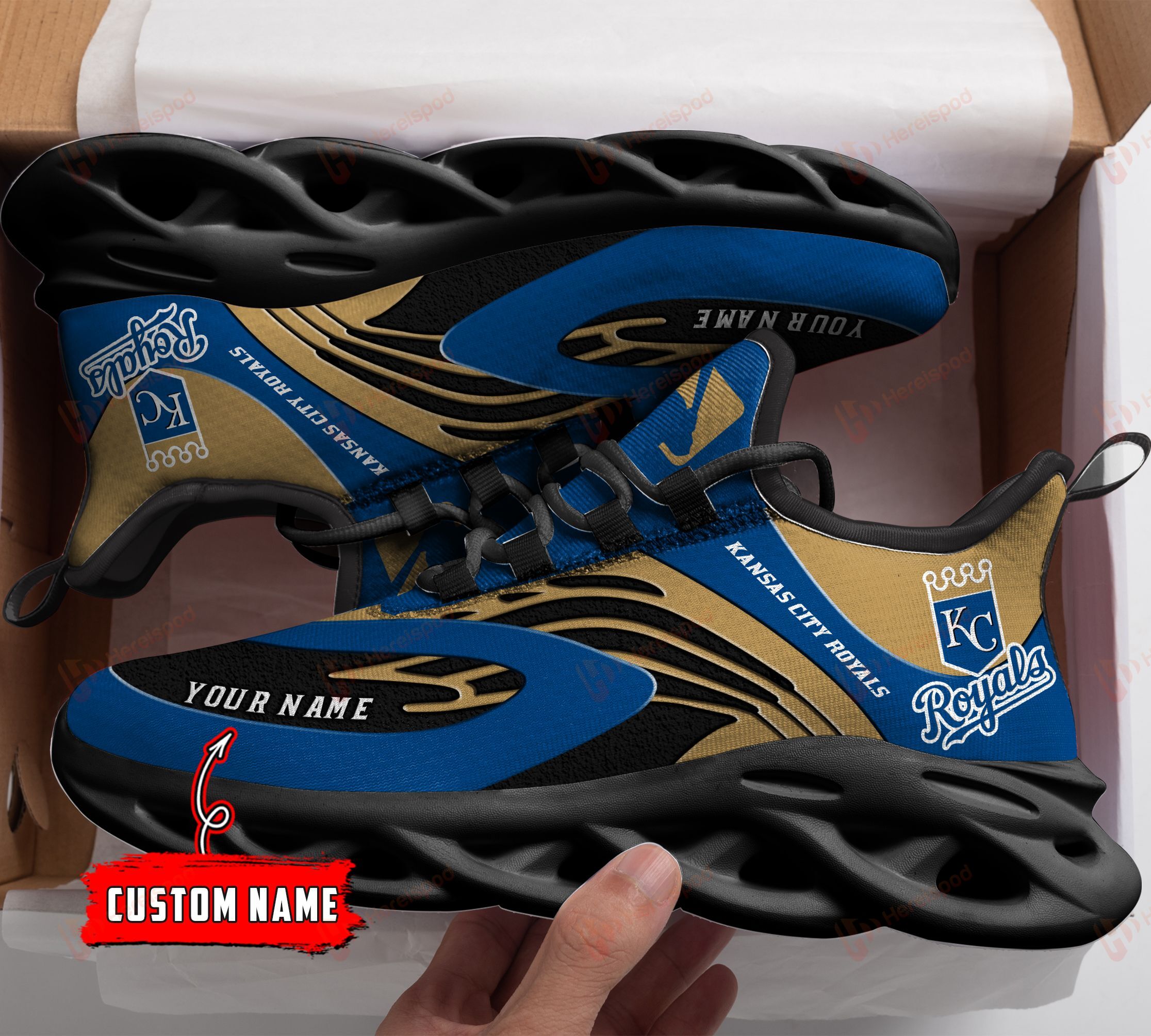 Kansas City Royals Personalized Max Soul Shoes THSM521100406 - Famjoys Kansas City Royals Personalized Max Soul Shoes THSM521100406 - Famjoys