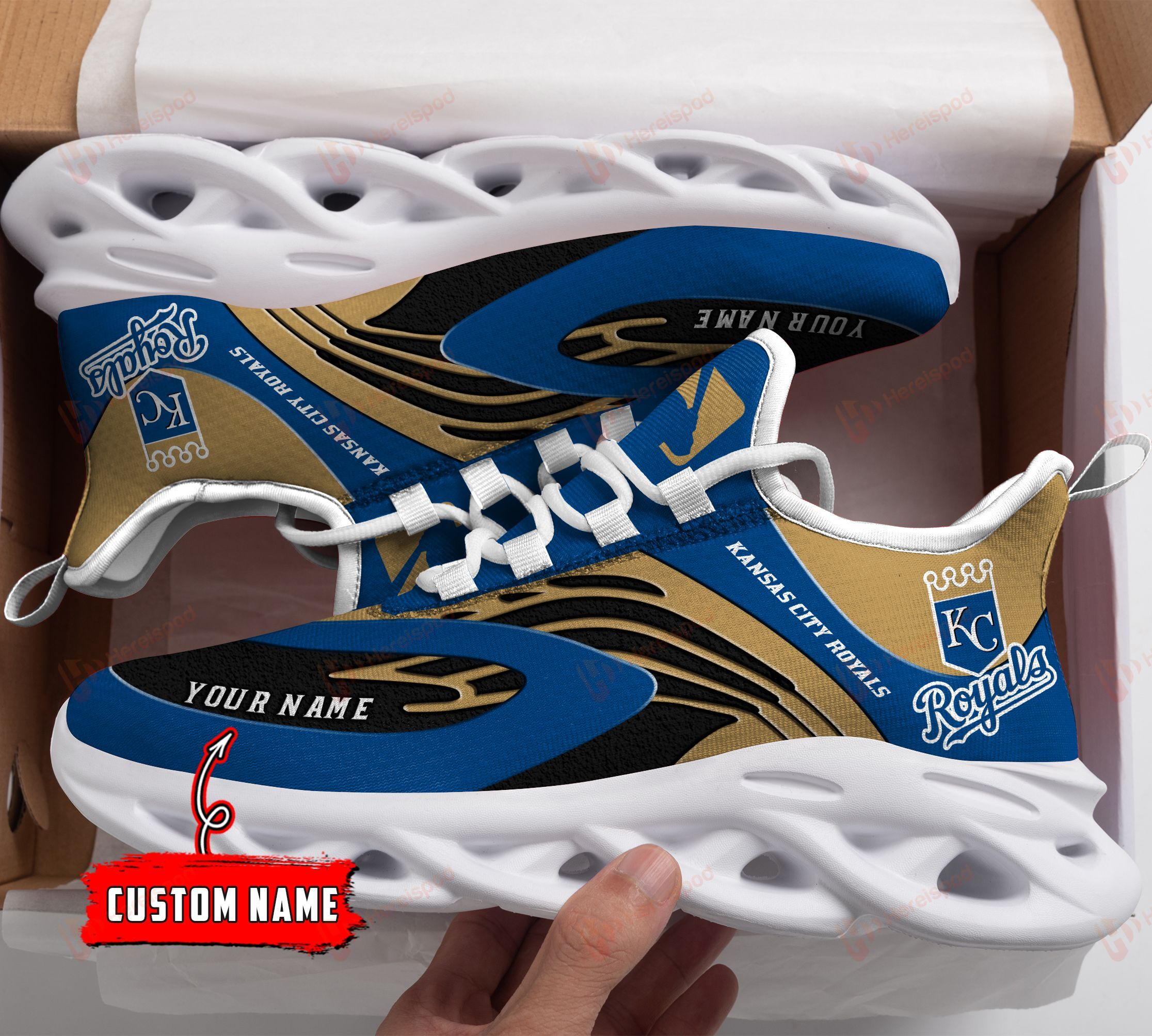 Kansas City Royals Personalized Max Soul Shoes THSM521100406 - Famjoys Kansas City Royals Personalized Max Soul Shoes THSM521100406 - Famjoys