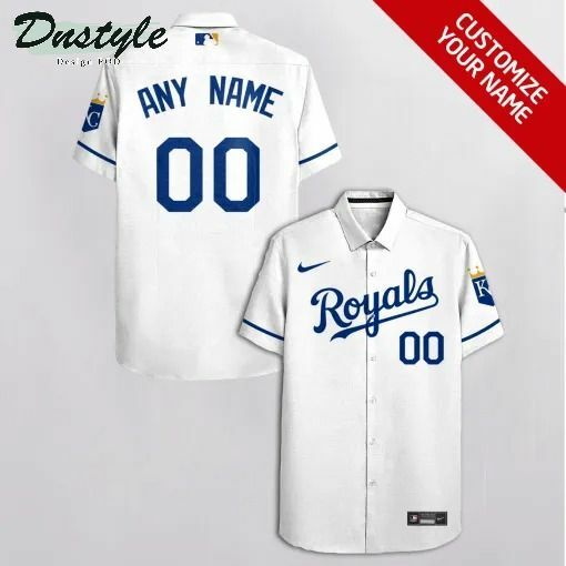 Kansas City Royals Personalized White Hawaiian Shirt - Famjoys Kansas City Royals Personalized White Hawaiian Shirt - Famjoys