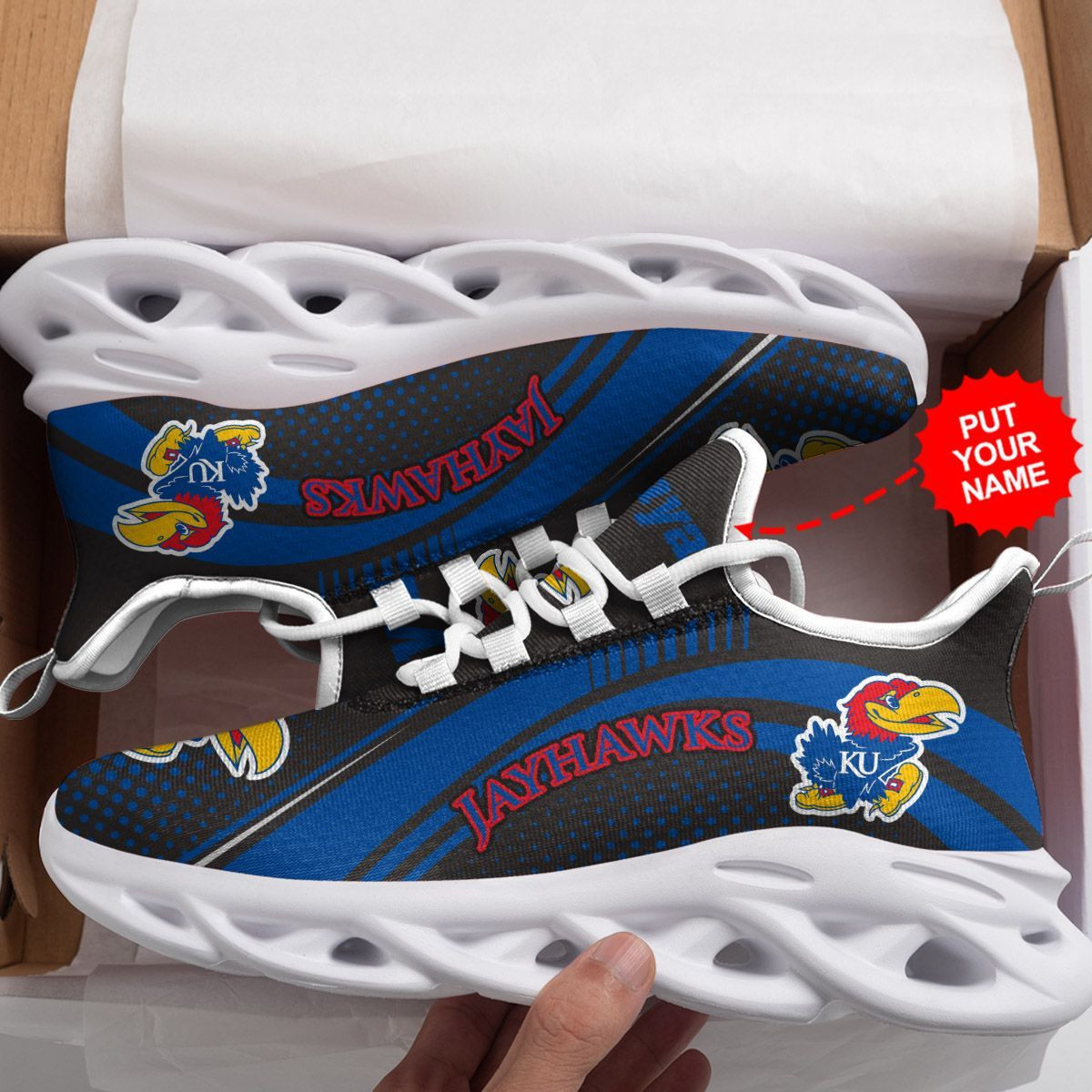 Kansas Jayhawks Custom Personalized Max Soul Sneakers Shoes
