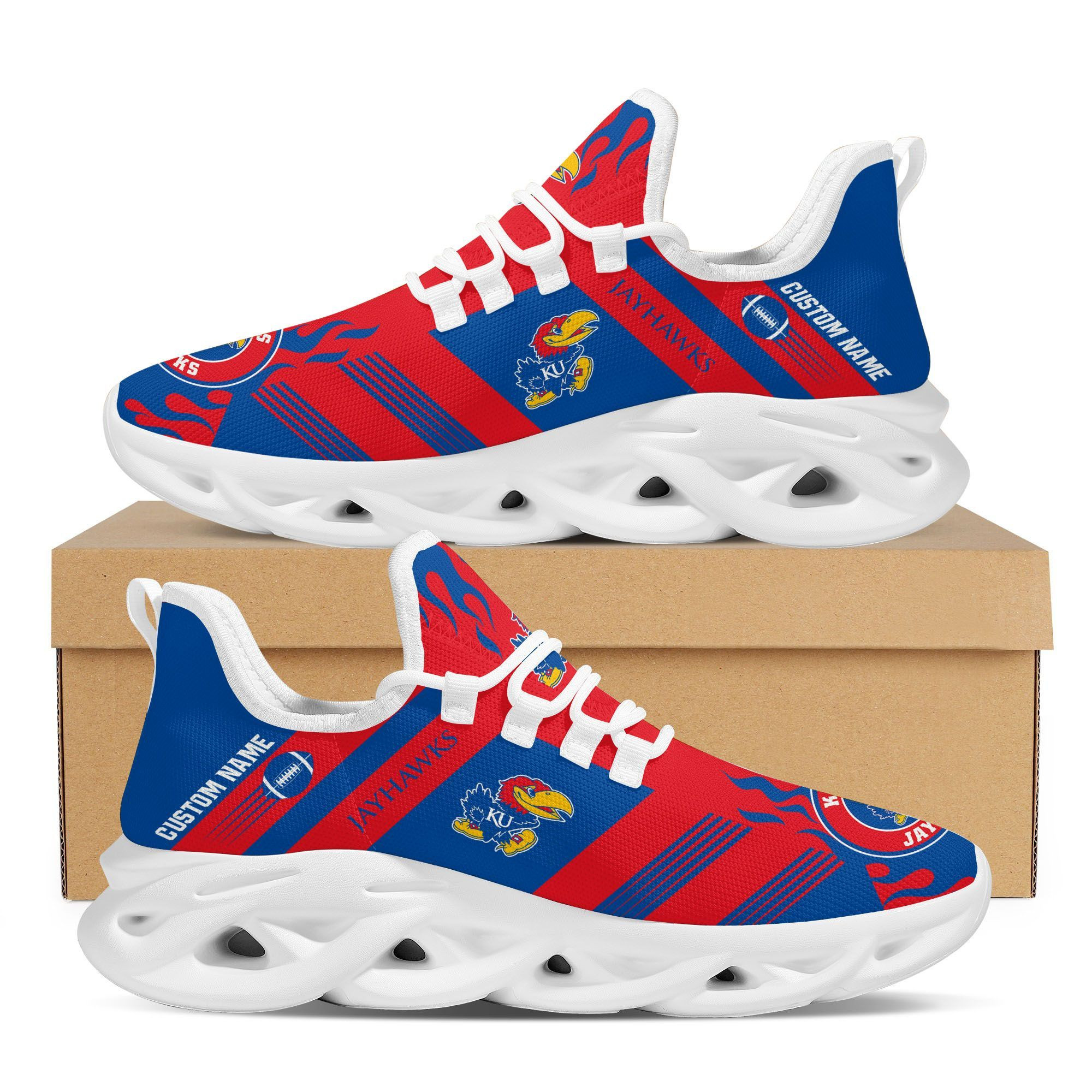 Kansas Jayhawks Custom Personalized Max Soul Sneakers Shoes University of Kansas - Famjoys Kansas Jayhawks Custom Personalized Max Soul Sneakers Shoes University of Kansas - Famjoys