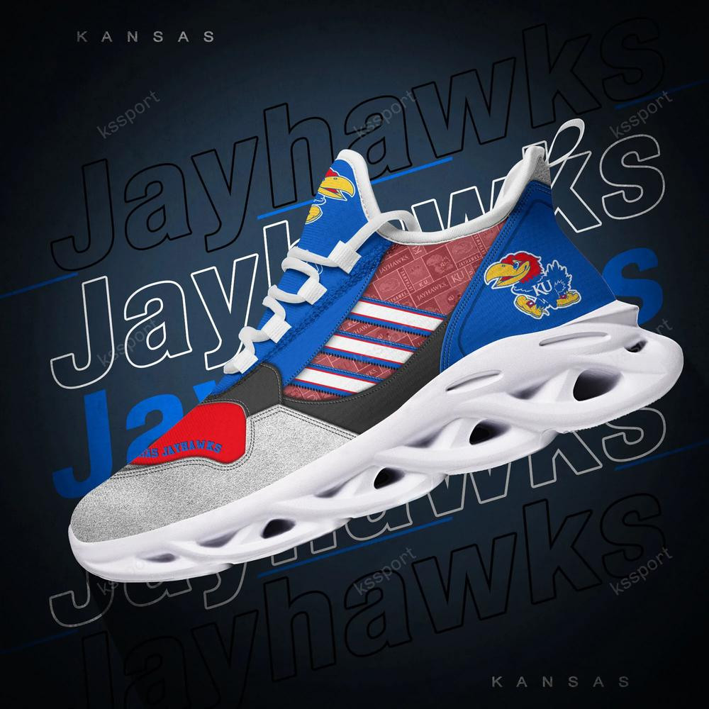 Kansas Jayhawks Max Soul Clunky, Running Sneakers - Famjoys Kansas Jayhawks Max Soul Clunky, Running Sneakers - Famjoys