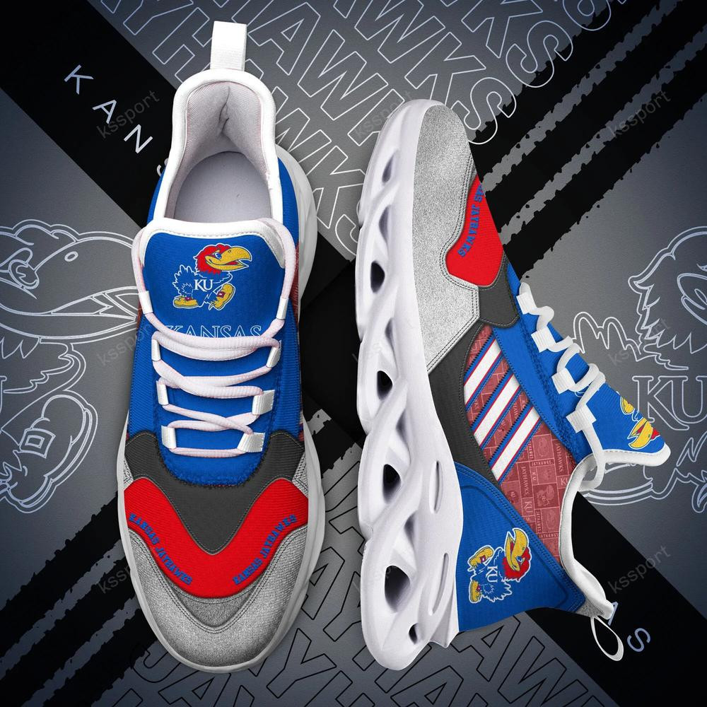 Kansas Jayhawks Max Soul Clunky, Running Sneakers - Famjoys Kansas Jayhawks Max Soul Clunky, Running Sneakers - Famjoys