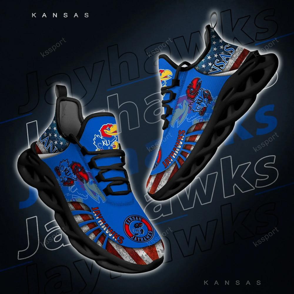 Kansas Jayhawks Max Soul Clunky Shoes - Famjoys Kansas Jayhawks Max Soul Clunky Shoes - Famjoys