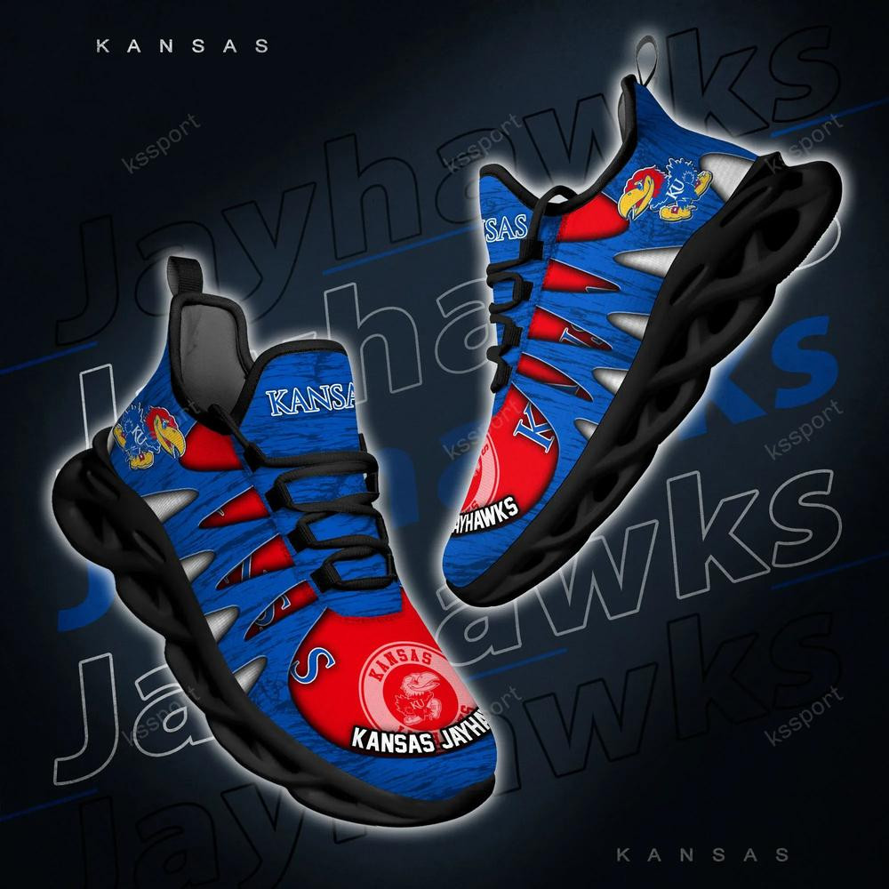 Kansas Jayhawks Max Soul Shoes, Running Sneakers - Famjoys Kansas Jayhawks Max Soul Shoes, Running Sneakers - Famjoys