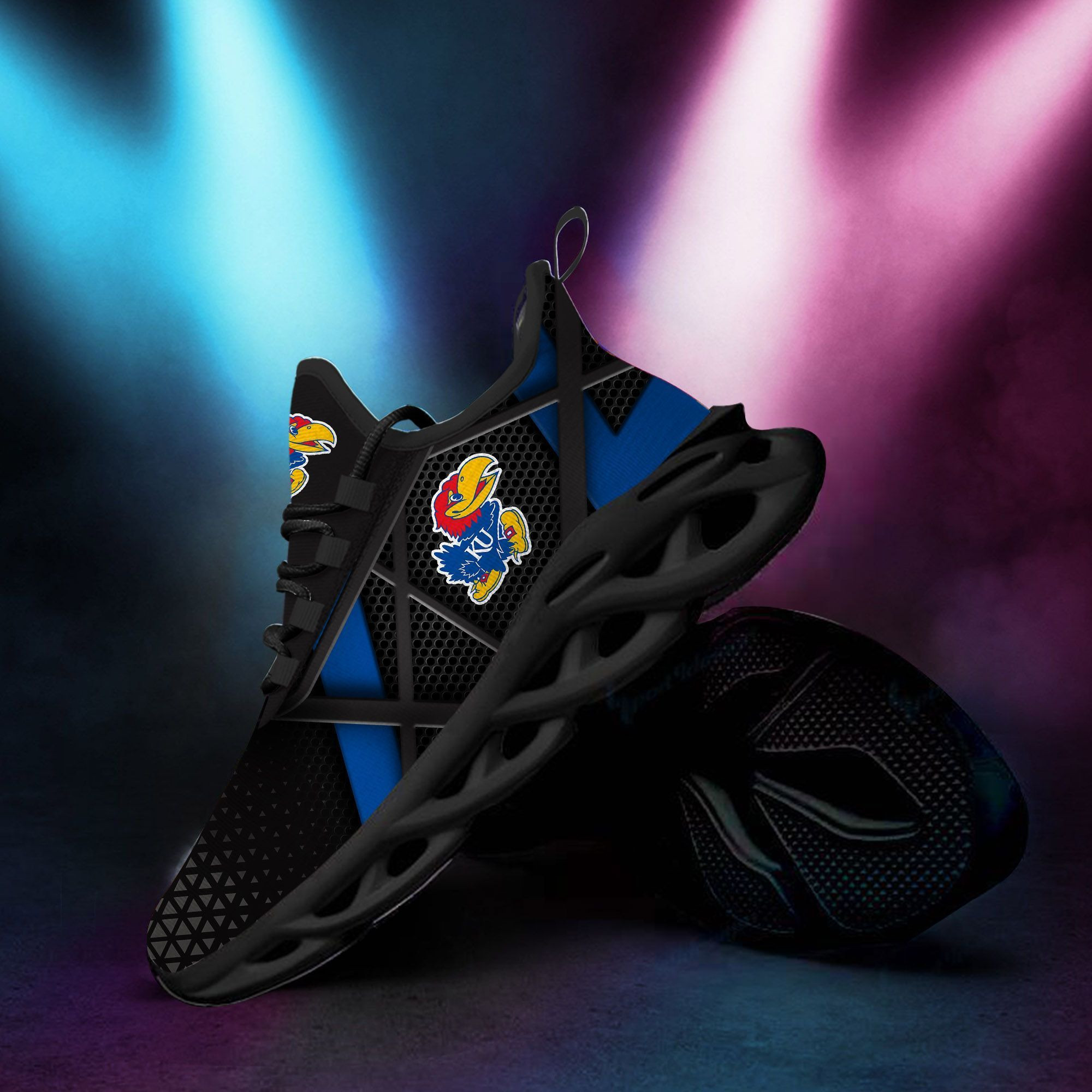 Kansas Jayhawks Max Soul Sneakers Shoes - Famjoys Kansas Jayhawks Max Soul Sneakers Shoes - Famjoys