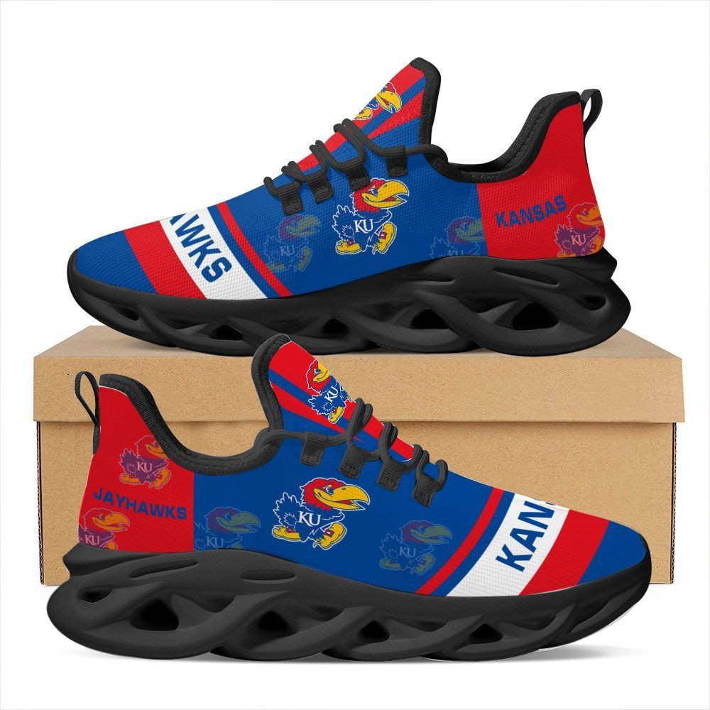 Kansas Jayhawks Max Soul Sneakers Shoes - Famjoys Kansas Jayhawks Max Soul Sneakers Shoes - Famjoys
