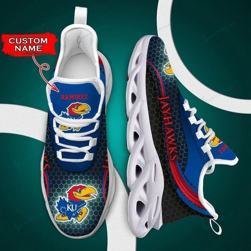 Kansas Jayhawks Max Soul YZ Running Sneakers 04 - Famjoys Kansas Jayhawks Max Soul YZ Running Sneakers 04 - Famjoys