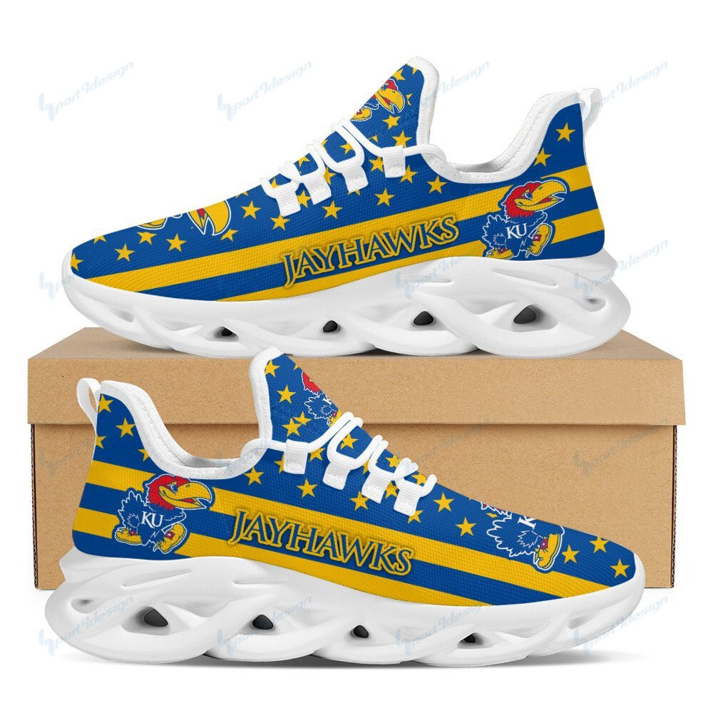 Kansas Jayhawks Max Soul YZ Running Sneakers 21 - Famjoys Kansas Jayhawks Max Soul YZ Running Sneakers 21 - Famjoys