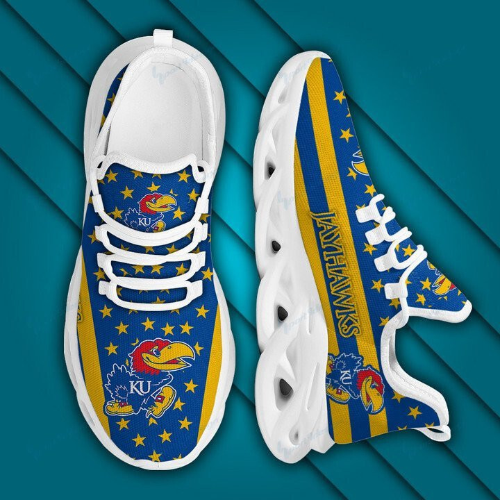 Kansas Jayhawks Max Soul YZ Running Sneakers 21 - Famjoys Kansas Jayhawks Max Soul YZ Running Sneakers 21 - Famjoys