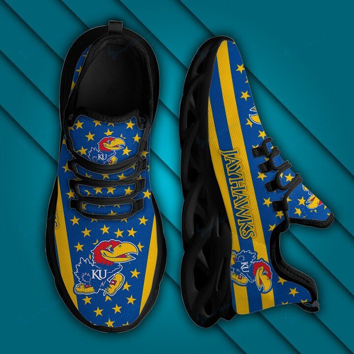 Kansas Jayhawks Max Soul YZ Running Sneakers 21 - Famjoys Kansas Jayhawks Max Soul YZ Running Sneakers 21 - Famjoys