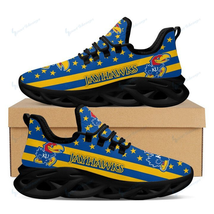 Kansas Jayhawks Max Soul YZ Running Sneakers 21 - Famjoys Kansas Jayhawks Max Soul YZ Running Sneakers 21 - Famjoys