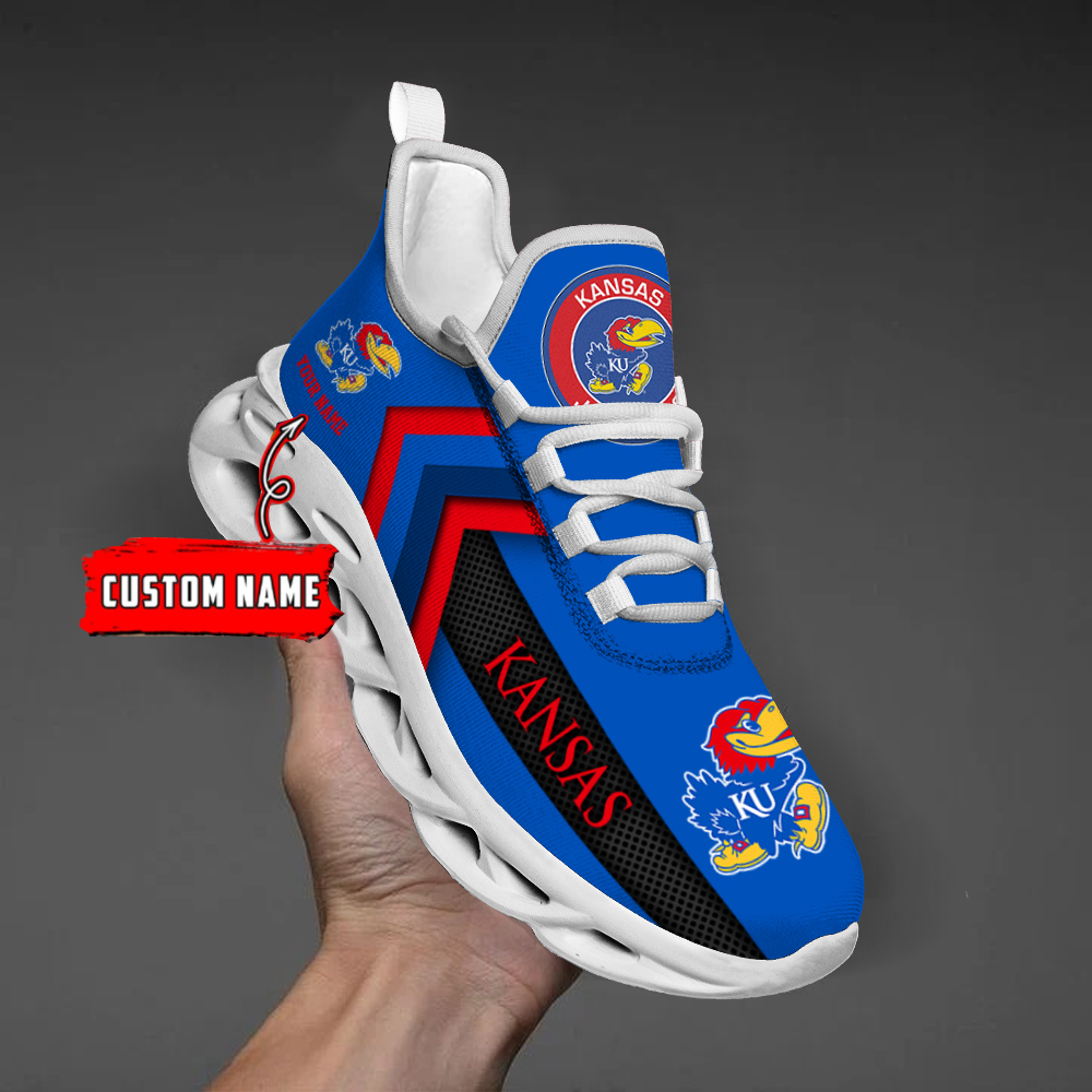 Kansas Jayhawks Personalized Custom Name Max Soul Shoes DS003 - Famjoys Kansas Jayhawks Personalized Custom Name Max Soul Shoes DS003 - Famjoys