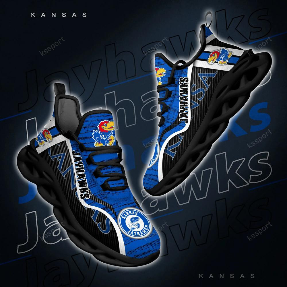 Kansas Jayhawks Personalized Max Soul Shoes 2022 - Famjoys Kansas Jayhawks Personalized Max Soul Shoes 2022 - Famjoys