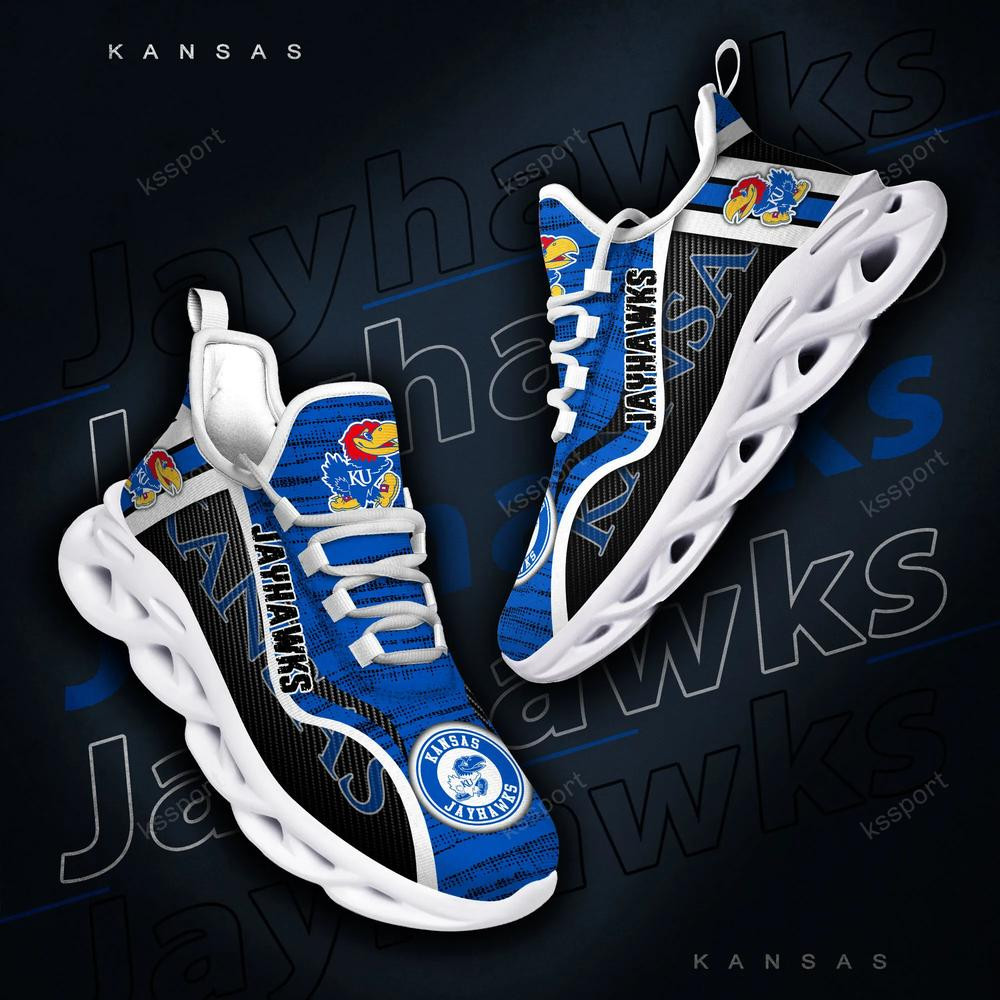 Kansas Jayhawks Personalized Max Soul Shoes 2022 - Famjoys Kansas Jayhawks Personalized Max Soul Shoes 2022 - Famjoys