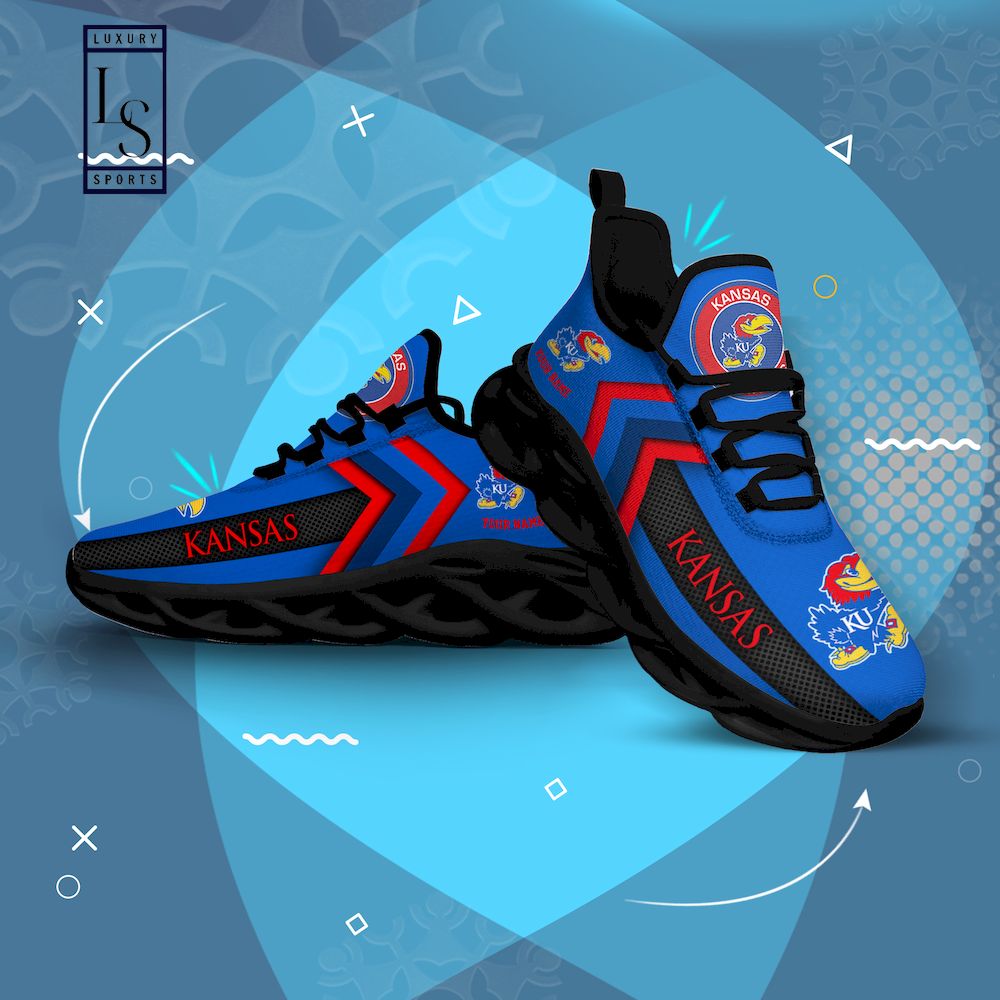 Kansas Jayhawks Personalized Max Soul Shoes - Famjoys Kansas Jayhawks Personalized Max Soul Shoes - Famjoys