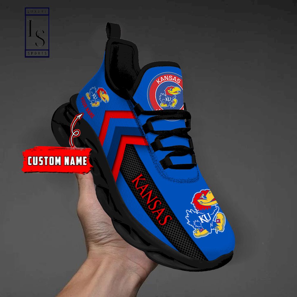 Kansas Jayhawks Personalized Max Soul Shoes - Famjoys Kansas Jayhawks Personalized Max Soul Shoes - Famjoys